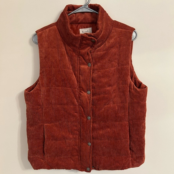 Universal Thread Jackets & Blazers - Becaal Women’s Rust Color Corduroy Button And Zip Vest Size Large